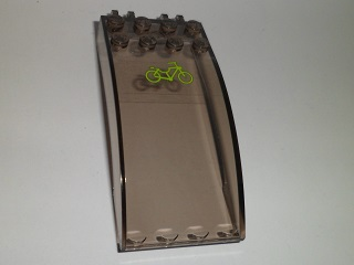 Windscreen 8 x 4 x 2 Curved with Locking Dual 2 Fingers with Lime Bicycle Pattern (Sticker) - Set 60097