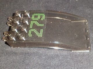 Windscreen 8 x 4 x 2 Curved with Locking Dual 2 Fingers with Lime Dotted '279' Pattern (Sticker) - Set 60097