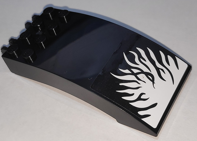 Windscreen 8 x 4 x 2 Curved with Locking Dual 2 Fingers with Tendrils on White Background Pattern (Sticker) - Set 76151