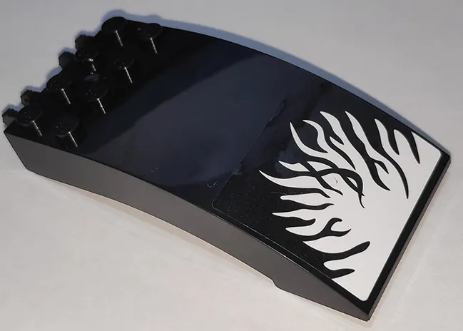 Windscreen 8 x 4 x 2 Curved with Locking Dual 2 Fingers with Tendrils on White Background Pattern (Sticker) - Set 76151