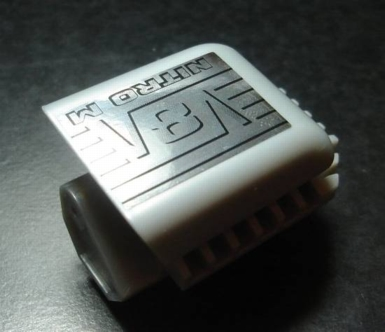 Technic Engine Tuneable, Block with Trapezoidal Air Scoop with Chrome 'V8 NITRO M' Pattern Right (Sticker) - Set 8146