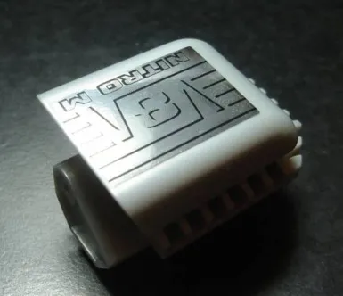 Technic Engine Tuneable, Block with Trapezoidal Air Scoop with Chrome 'V8 NITRO M' Pattern Right (Sticker) - Set 8146