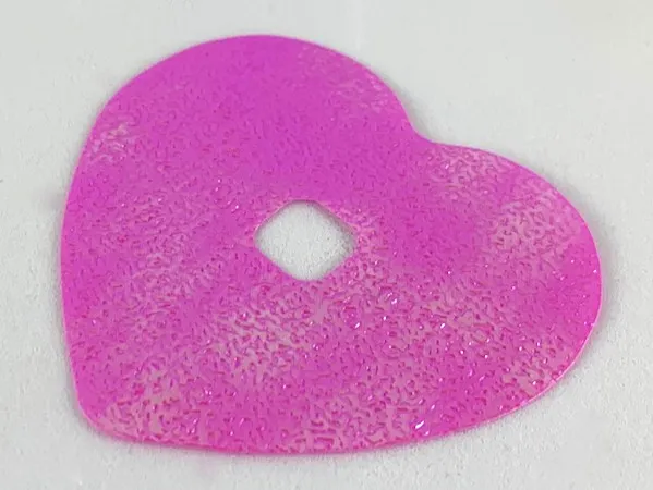 Clikits, Icon Accent Foil Heart 5 1/4 x 5 1/4 with Textured Iridescent Surface