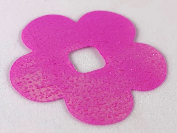 Clikits, Icon Accent Foil Flower 5 Petals 4 1/4 x 4 1/4 with Textured Iridescent Surface