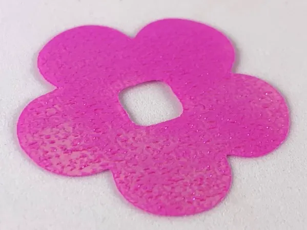 Clikits, Icon Accent Foil Flower 5 Petals 4 1/4 x 4 1/4 with Textured Iridescent Surface