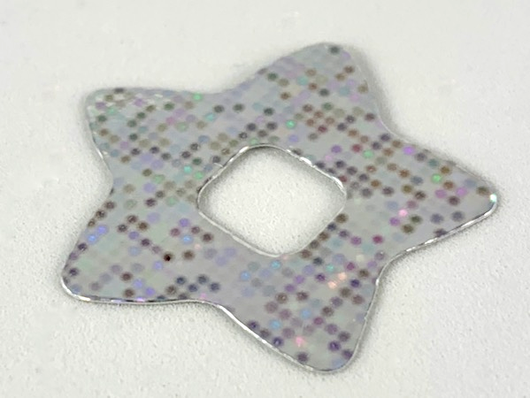 Clikits, Icon Accent Plastic Star 3 1/4 x 3 1/4 with Holographic Grid of Squares Pattern