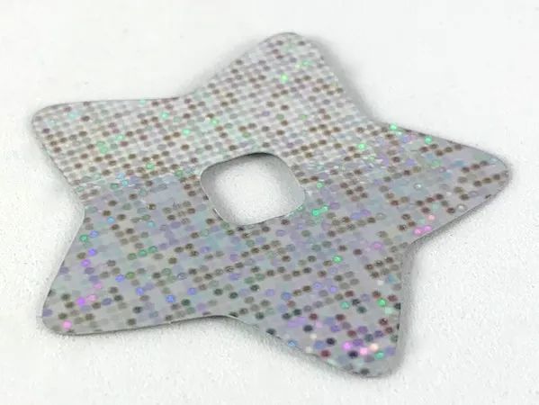 Clikits, Icon Accent Plastic Star 4 3/4 x 4 3/4 with Holographic Grid of Squares Pattern