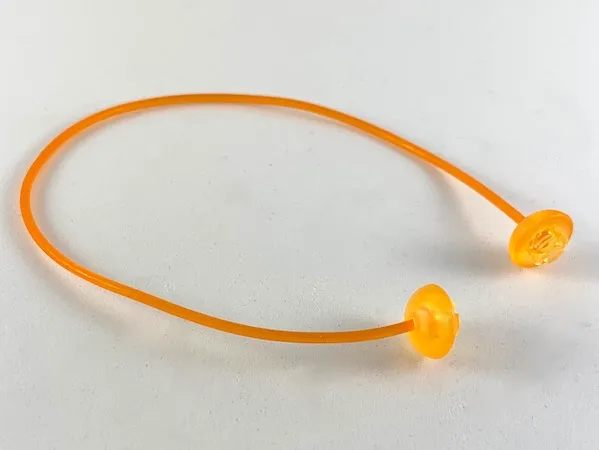 Clikits Cord, Jelly String 168mm with 2 Trans-Light Orange Caps Top Attachment