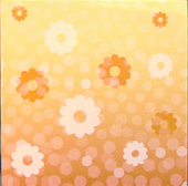 Clikits Frame Insert, Paper 4 x 4 with Flowers and Spots on Orange Gradient Background Pattern