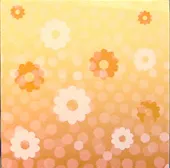 Clikits Frame Insert, Paper 4 x 4 with Flowers and Spots on Orange Gradient Background Pattern