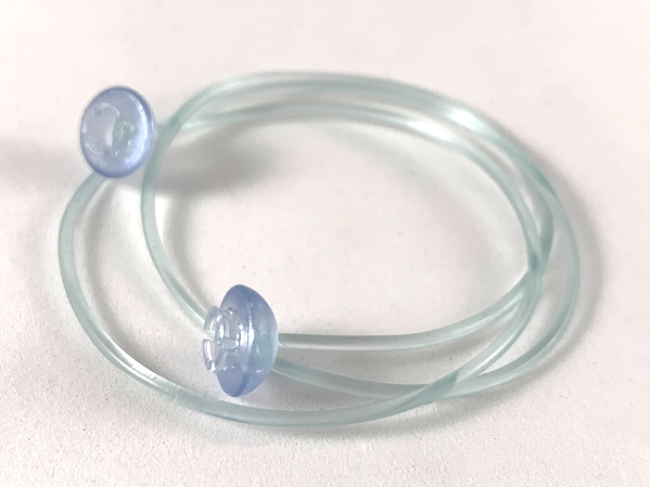 Clikits Cord, Jelly String 384mm with 2 Trans-Medium Blue Caps Top Attachment