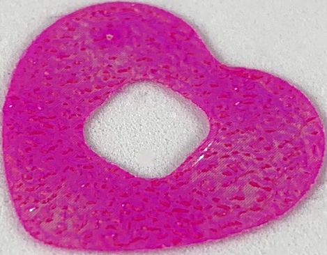 Clikits, Icon Accent Foil Heart 2 5/8 x 2 5/8 with Textured Iridescent Surface