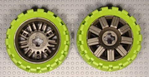 Wheel 72 x 34 with Lime Tire 100 x 48 Balloon Offset Tread