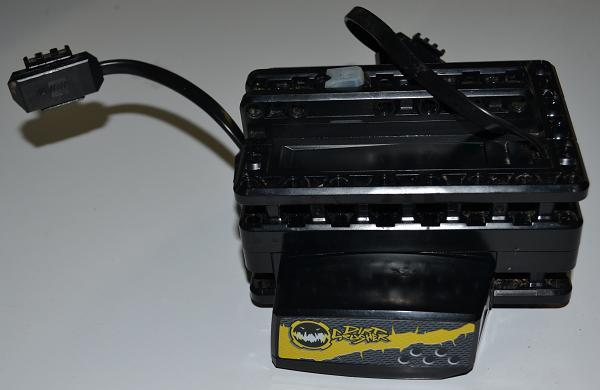 Electric RC Racer Battery Box / Receiver Unit with 'DIRT CRUSHER', Yellow Crack and Holes Pattern on both Sides (Stickers) - Set 8369-1