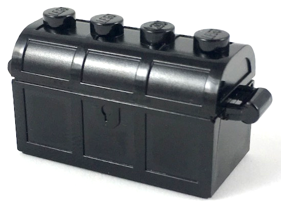 Container, Treasure Chest with Slots in Back and (Same Color) Thick Hinge Curved Lid (4738a / 4739a)