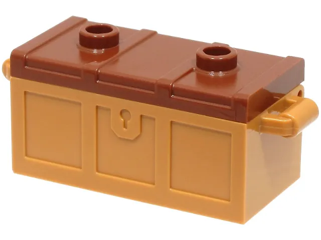 Container, Treasure Chest with Slots in Back and Reddish Brown Flat Lid (4738a / 80835)