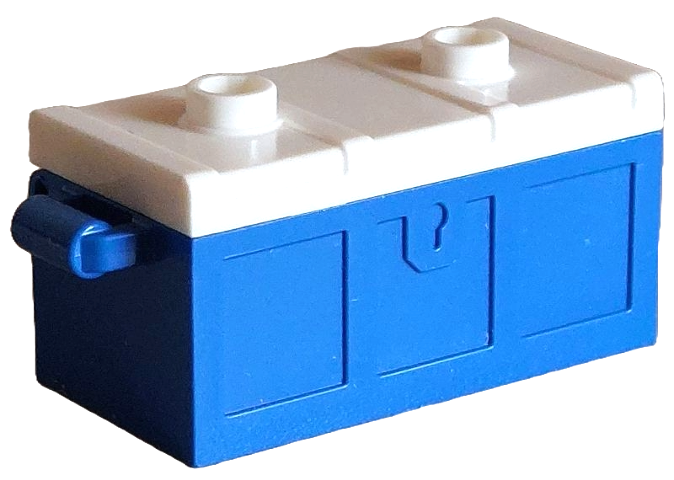 Container, Treasure Chest with Slots in Back and White Flat Lid (4738a / 80835)