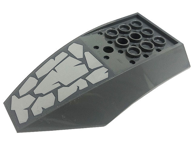 Cockpit 10 x 6 x 2 Curved with Light Bluish Gray Stones Pattern (Sticker) - Set 71720