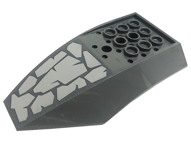 Cockpit 10 x 6 x 2 Curved with Light Bluish Gray Stones Pattern (Sticker) - Set 71720