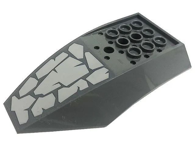 Cockpit 10 x 6 x 2 Curved with Light Bluish Gray Stones Pattern (Sticker) - Set 71720