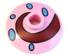 Dish 2 x 2 Inverted (Radar) with Dark Red Swirl and Medium Blue Spots Pattern (SpongeBob SquarePants Gary Snail Shell)