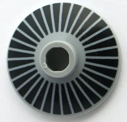 Dish 2 x 2 Inverted (Radar) with Hubcap with Black Stripes Pattern