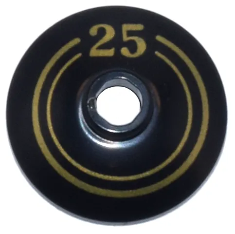 Dish 2 x 2 Inverted (Radar) with Gold Concentric Circles and '25' Pattern