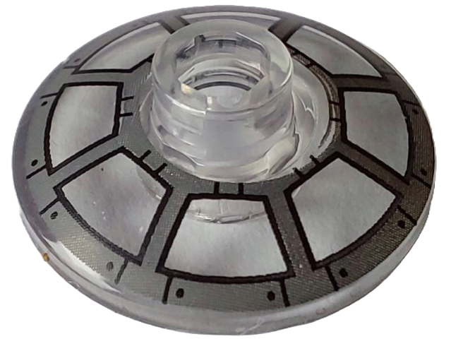 Dish 2 x 2 Inverted (Radar) with Black and Dark Bluish Gray Radial Cockpit Window Pattern