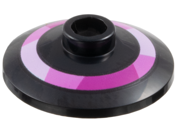 Dish 2 x 2 Inverted (Radar) with Bright Pink, Dark Pink, and Magenta Ring Pattern