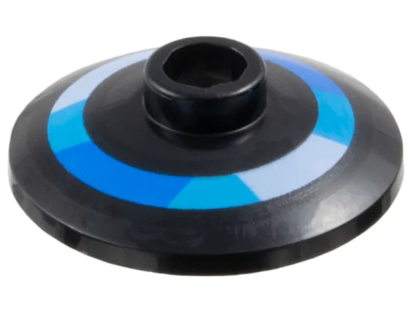 Dish 2 x 2 Inverted (Radar) with Blue, Medium Azure, and Bright Light Blue Ring Pattern