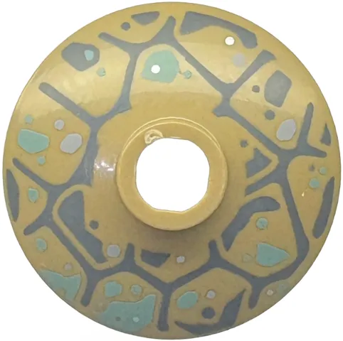 Dish 2 x 2 Inverted (Radar) with Dark Bluish Gray Angled Armor with Sand Green and Light Bluish Gray Splotches Pattern