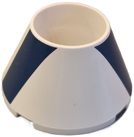 Cone 4 x 4 x 2 Hollow No Studs with Wide Dark Blue Diagonal Stripes Pattern