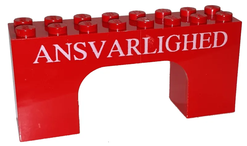 Arch 2 x 8 x 3 with White 'ANSVARLIGHED' Pattern