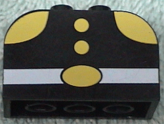 Slope, Curved 4 x 2 x 2 Double with 4 Studs with Fireman Torso Pattern
