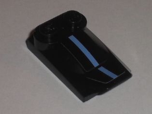 Slope, Curved 3 x 2 x 2/3 with 2 Studs, Wing End with Medium Blue Stripe Pattern (Stickers) - Set 8193