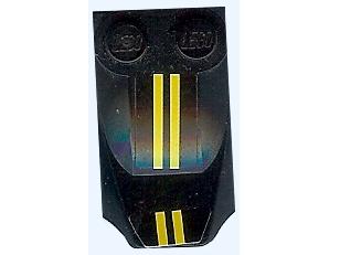 Slope, Curved 3 x 2 x 2/3 with 2 Studs, Wing End with Yellow Stripes Pattern (Stickers) - Set 8135