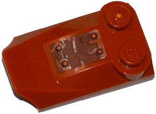 Slope, Curved 3 x 2 x 2/3 with 2 Studs, Wing End with Rust and 4 Rivets Pattern Model Right Side (Sticker) - Set 70143