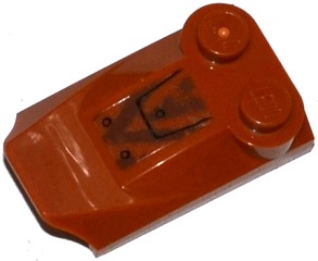 Slope, Curved 3 x 2 x 2/3 with 2 Studs, Wing End with Tiger Stripes and Rivets Pattern (Sticker) - Set 70220