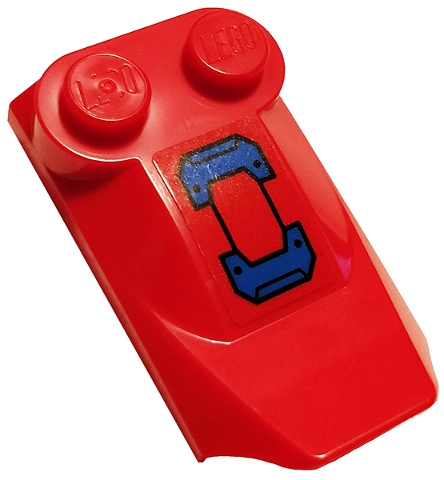 Slope, Curved 3 x 2 x 2/3 with 2 Studs, Wing End with Black Lines and Blue Hull Plates Pattern (Sticker) - Sets 76114 / 76115