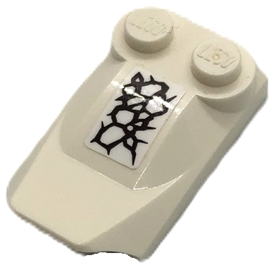 Slope, Curved 3 x 2 x 2/3 with Two Studs, Wing End with Scales with Black Outlines Pattern (Sticker) - Set 70679