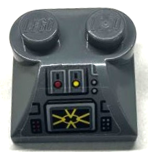 Slope, Curved 2 x 2 x 2/3 with 2 Studs and Curved Sides with Control Panel with Target, Buttons, Red and Yellow Lights Pattern (Sticker) - Set 75181