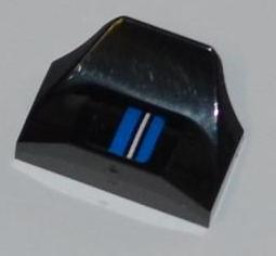 Slope, Curved 1 x 2 x 2/3 Wing End with White Stripe and 2 Blue Stripes Pattern Model Left Side (Sticker) - Set 8197