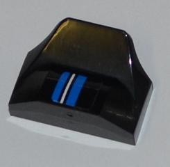 Slope, Curved 1 x 2 x 2/3 Wing End with White Stripe and 2 Blue Stripes Pattern Model Right Side (Sticker) - Set 8197