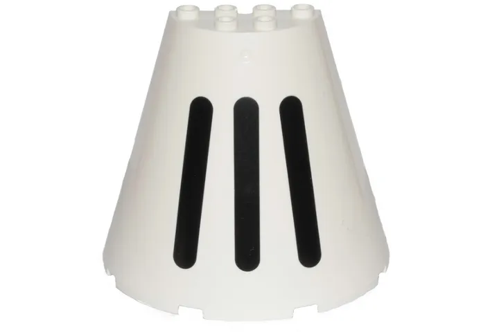 Cone Half 8 x 4 x 6 with 3 Black Stripes Pattern (SW D-O Head Top)