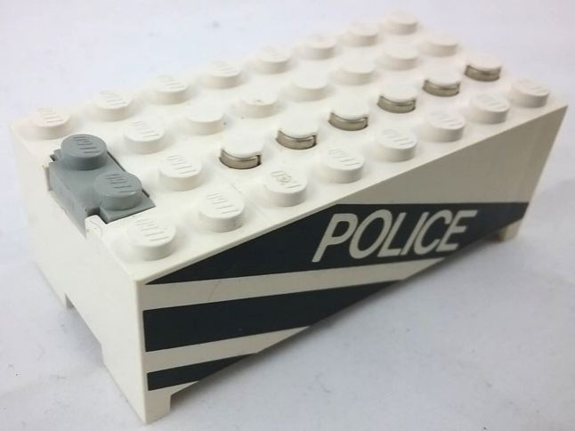 Electric 9V Battery Box Small without Battery Cover with 'POLICE' and Black Stripes Pattern