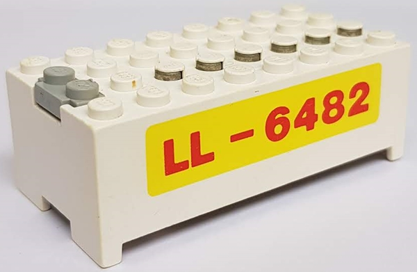 Electric 9V Battery Box Small without Battery Cover with Red 'LL-6482' on Yellow Background Pattern