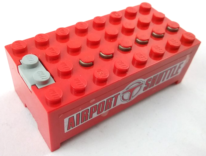 Electric 9V Battery Box Small without Battery Cover with Airport Shuttle Pattern on Both Sides (Stickers) - Set 6399