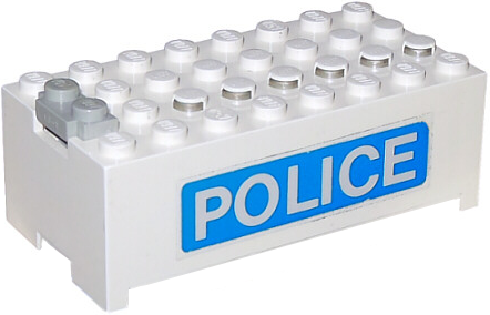 Electric 9V Battery Box Small without Battery Cover with 'POLICE' Pattern on Both Sides (Stickers) - Set 6450