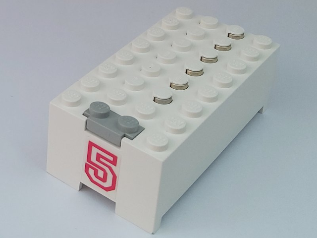 Electric 9V Battery Box Small without Battery Cover with Red '5' Pattern (Sticker) - Set 6440