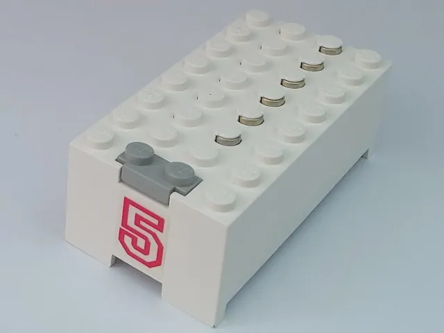Electric 9V Battery Box Small without Battery Cover with Red '5' Pattern (Sticker) - Set 6440